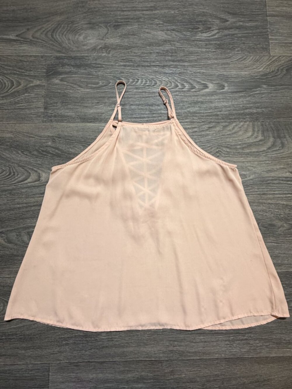 BKE Red Fringe Tank Top Large Blush Pink Crisscross Strappy Festival Y2K 00s - Picture 10 of 16